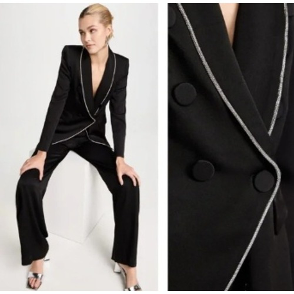 VERONICA BEARD Jagger Dickey Jacket Diamond Embellished Piping Size 6‎